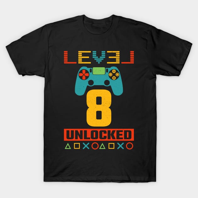 Level 8 Unlocked T-Shirt by MZeeDesigns